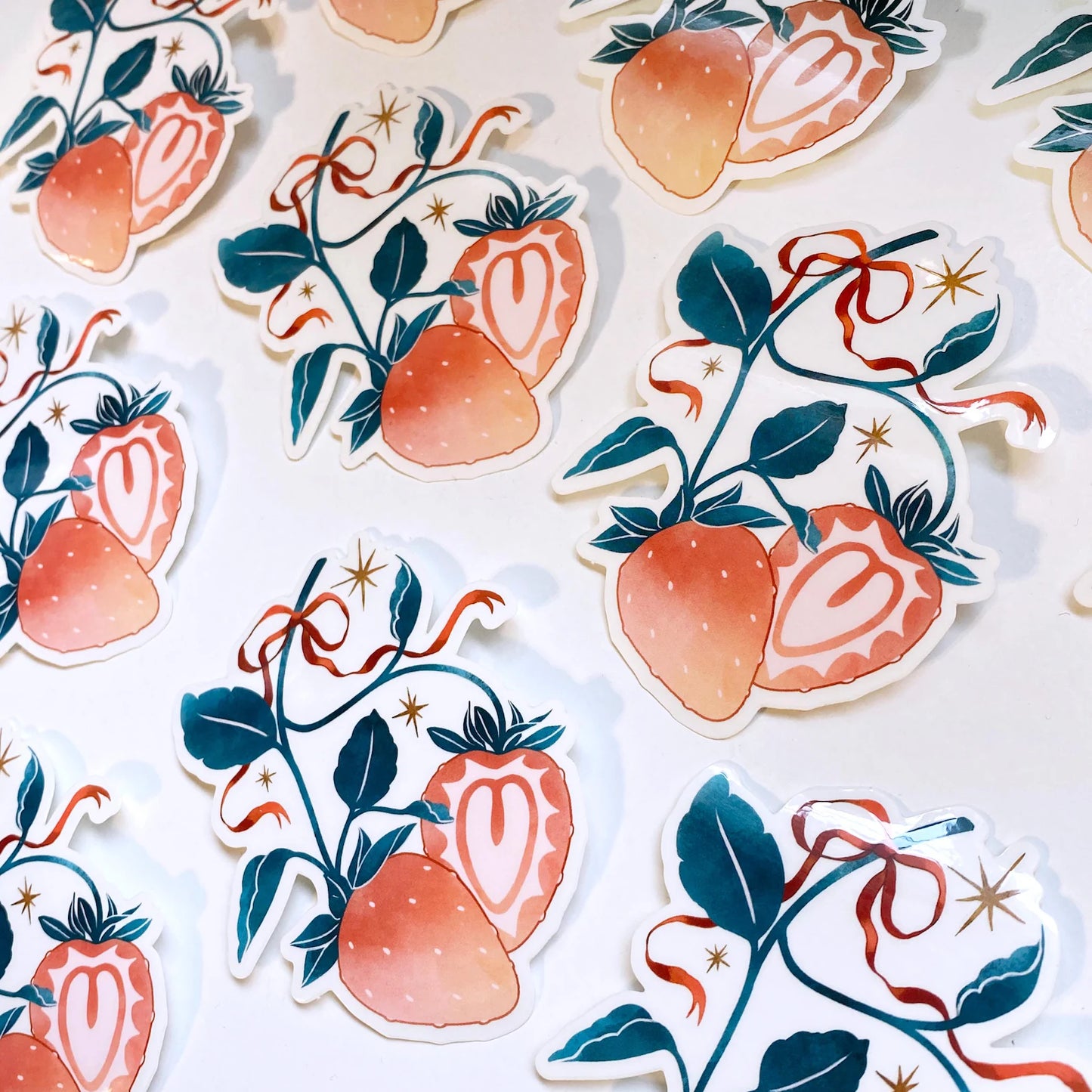 strawberries transparent sticker