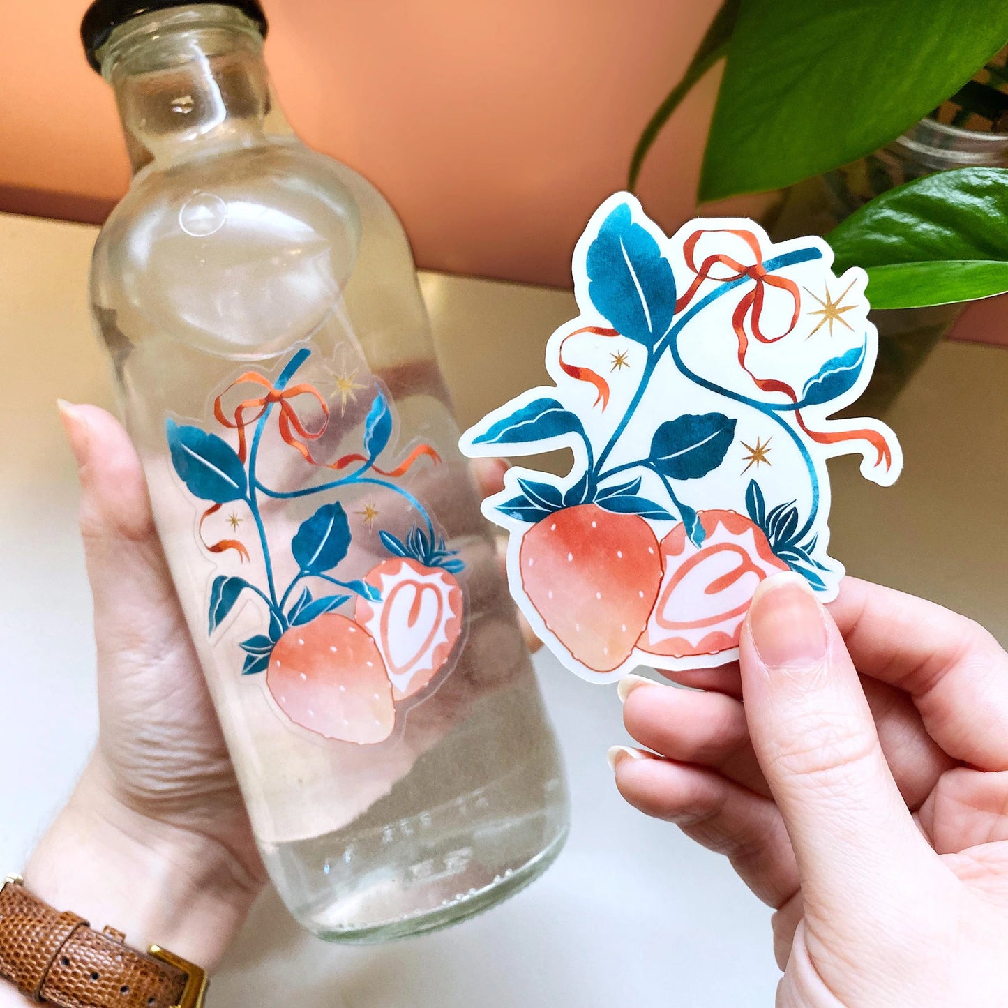 strawberries transparent sticker