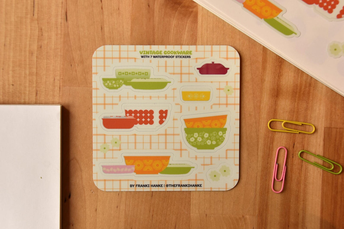Vintage Cookware Waterproof Sticker Sheet