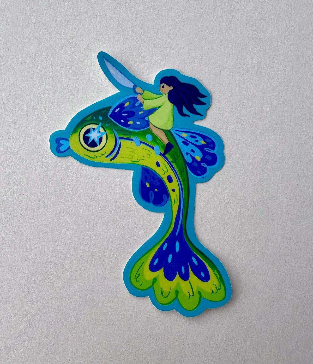 Fish Rider sticker