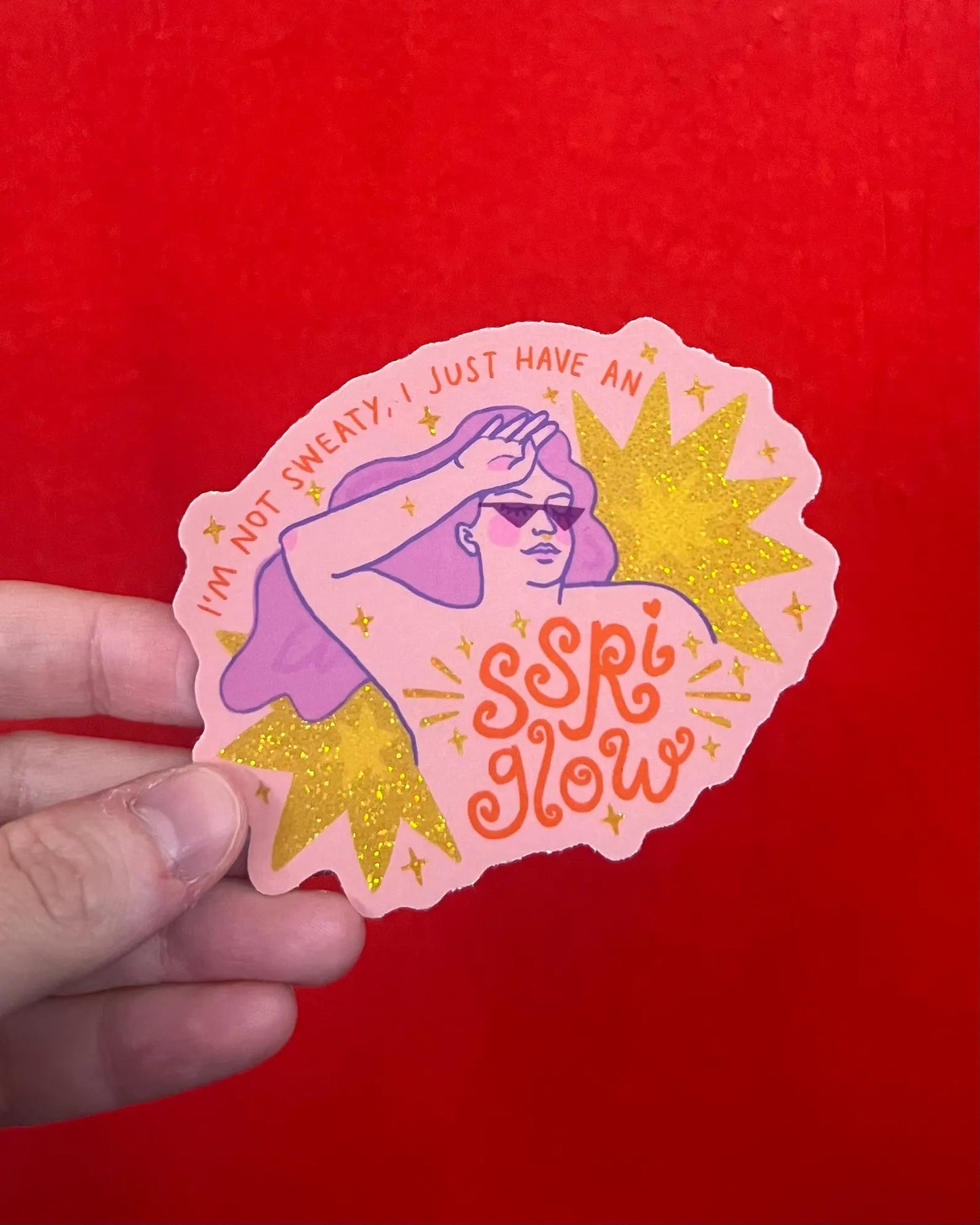 SSRI Glow glitter sticker