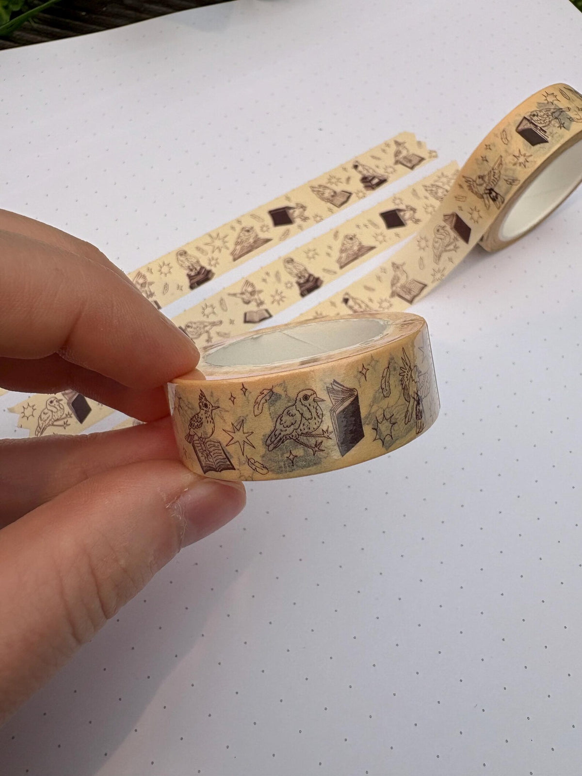 Birds and Books washi tape