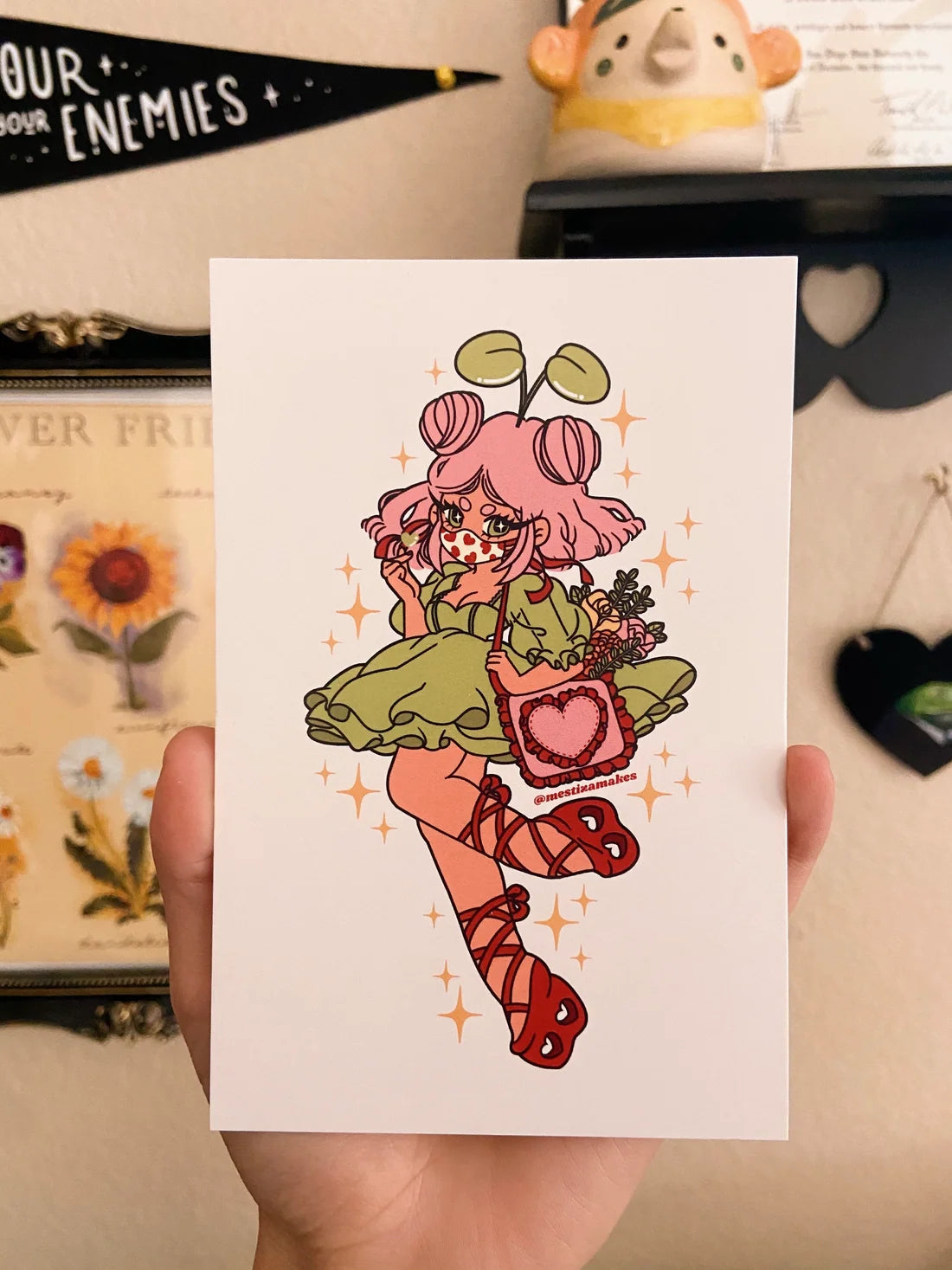 Masked Plant Cutie Mini Print