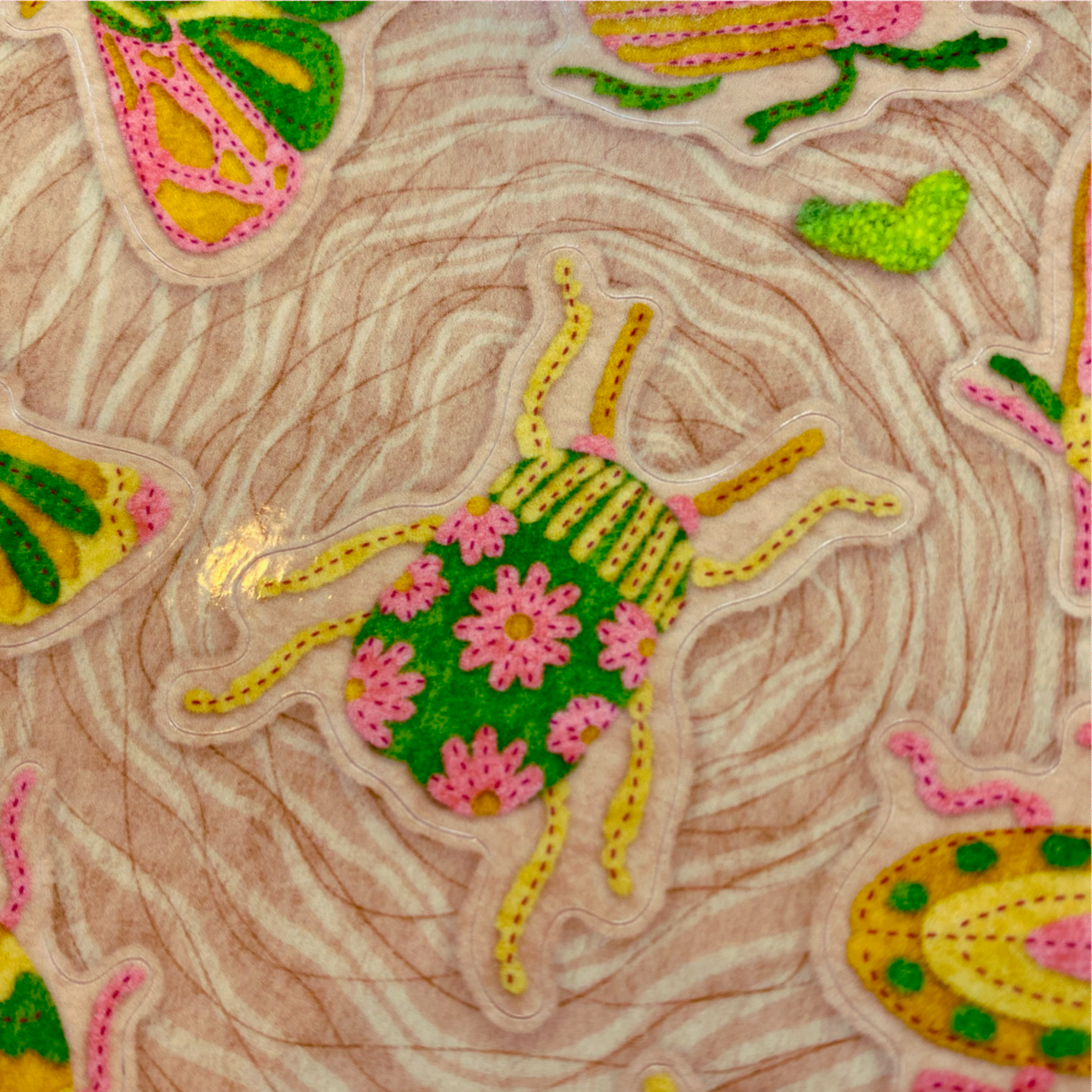 Bugs on a Log - Felt Sticker Sheet