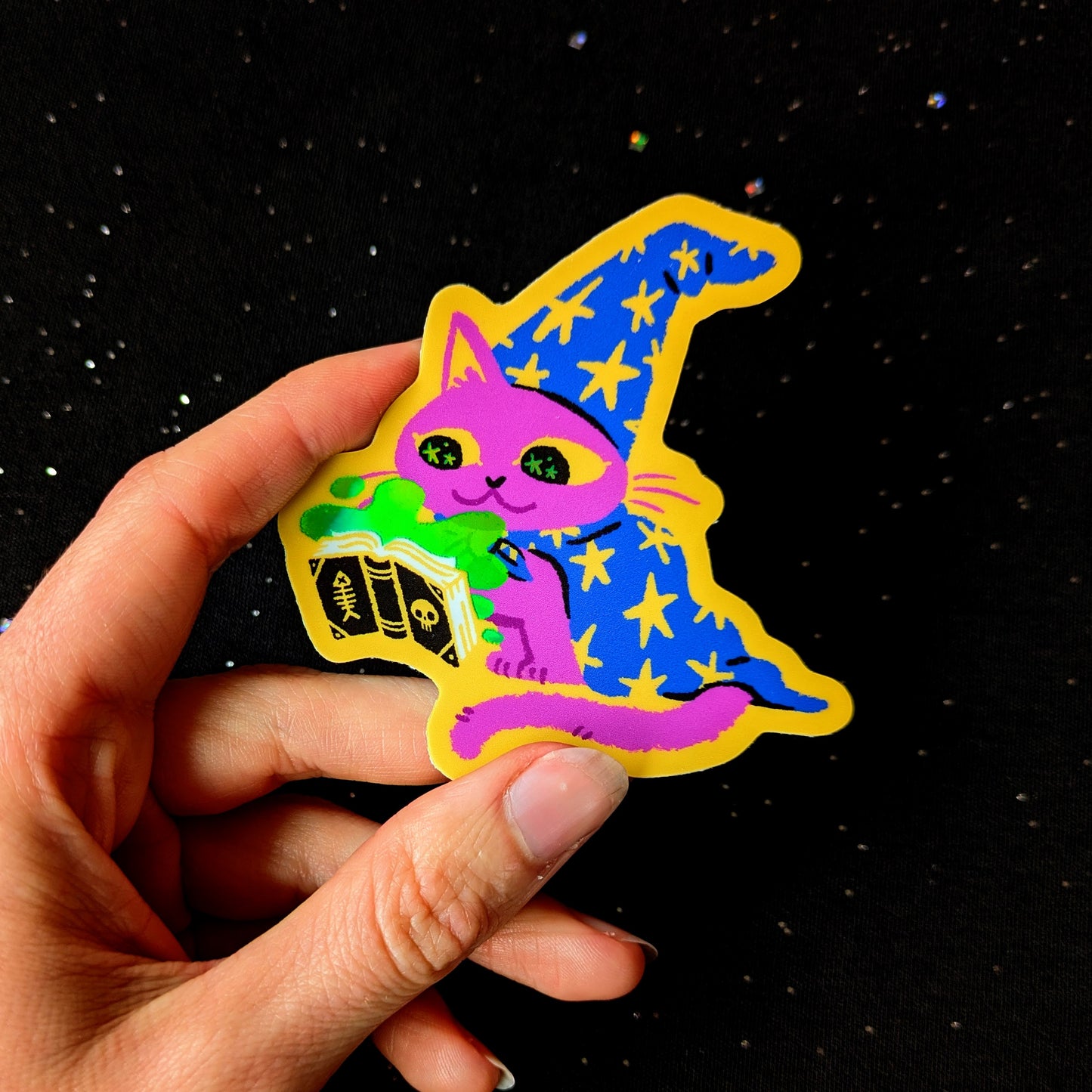 Wizard Cat Holographic Sticker