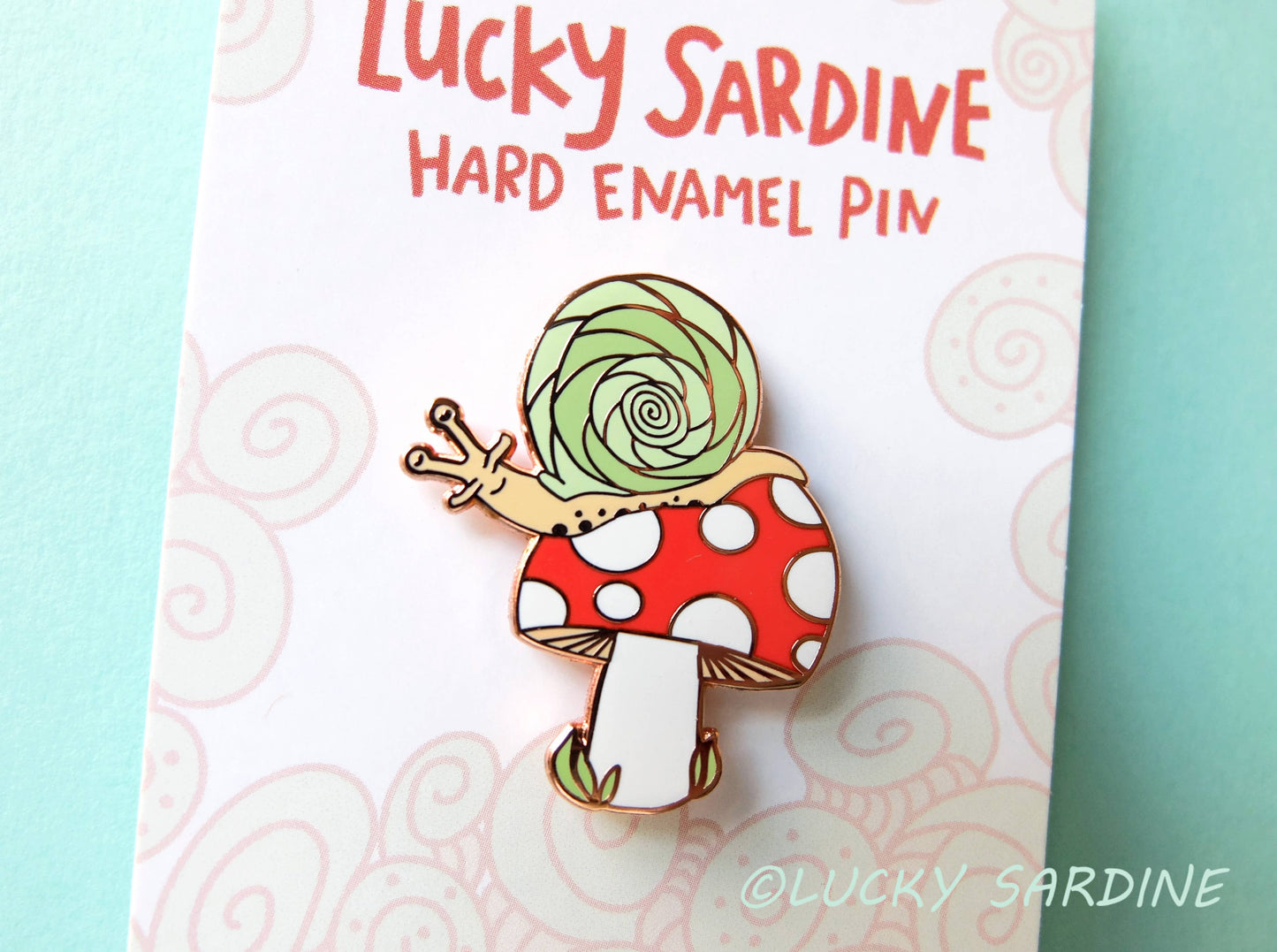 Snail Toadstool, Mushroom Hard Enamel Pin