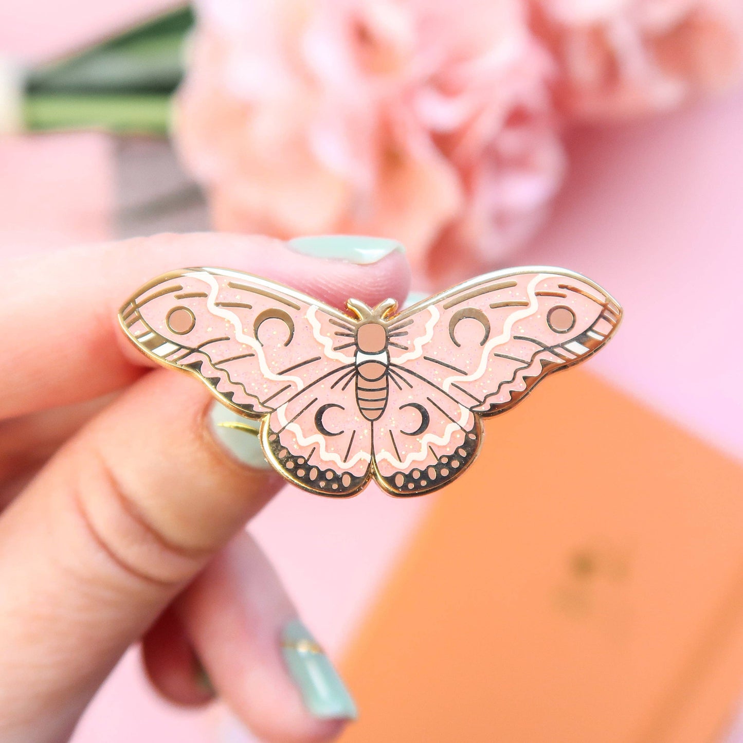 Cecropia Moth Enamel Pin