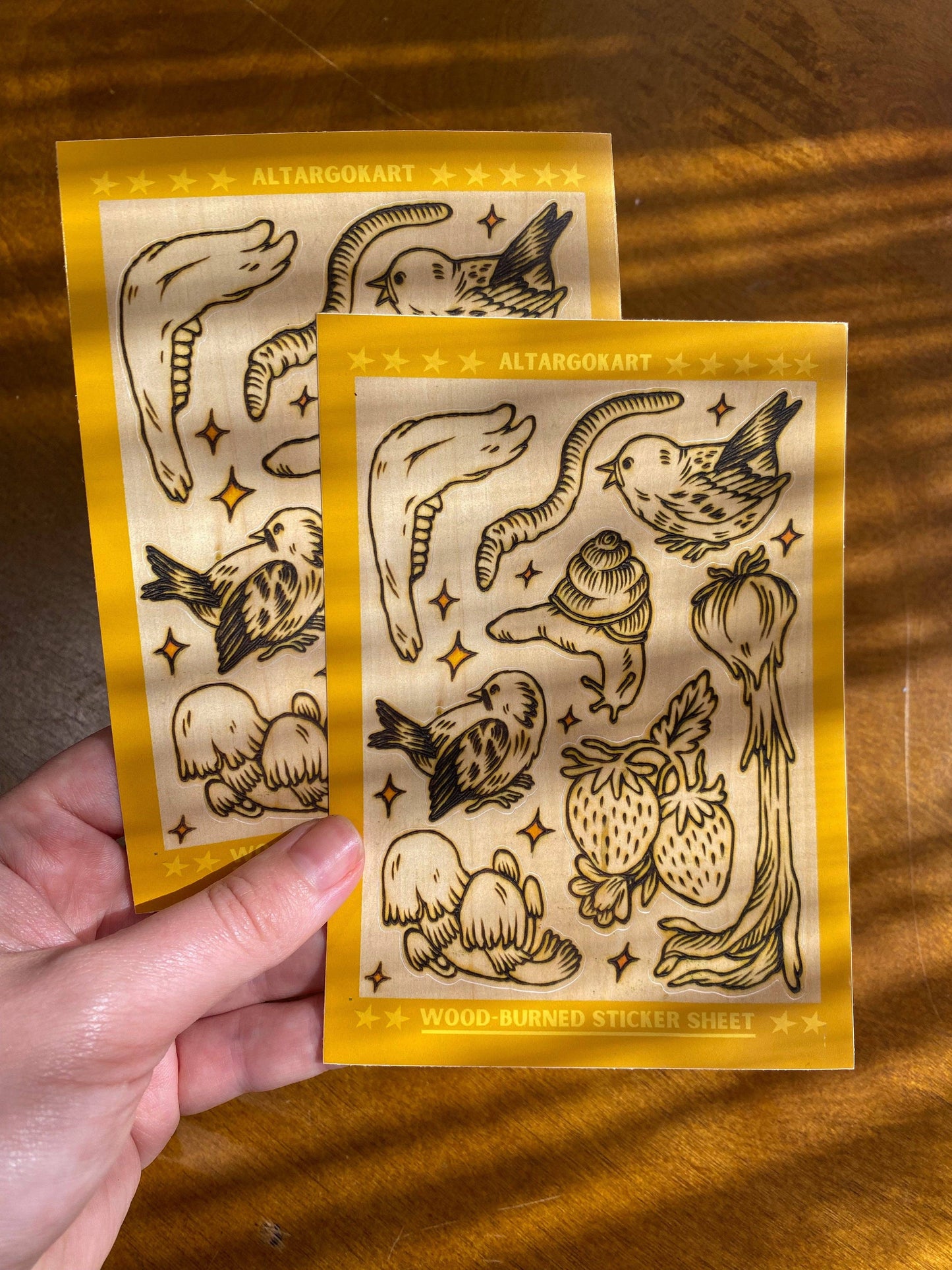 Wood-Burned Garden Explorer Sticker Sheet