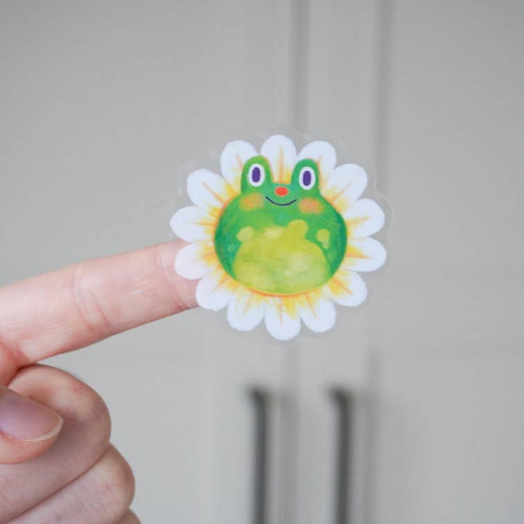Flower Frog Transparent Vinyl Sticker