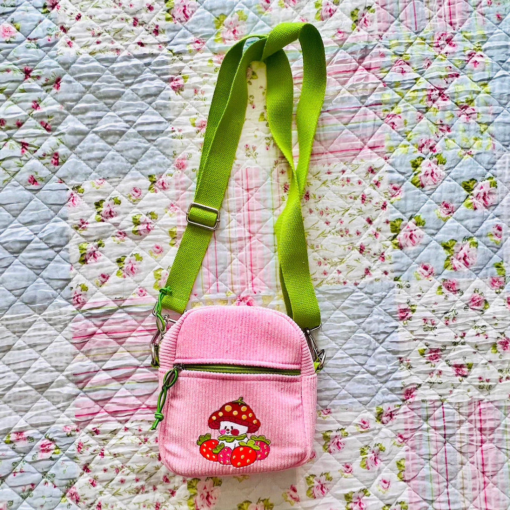 Strawberry Marshall Corduroy Crossbody Bag