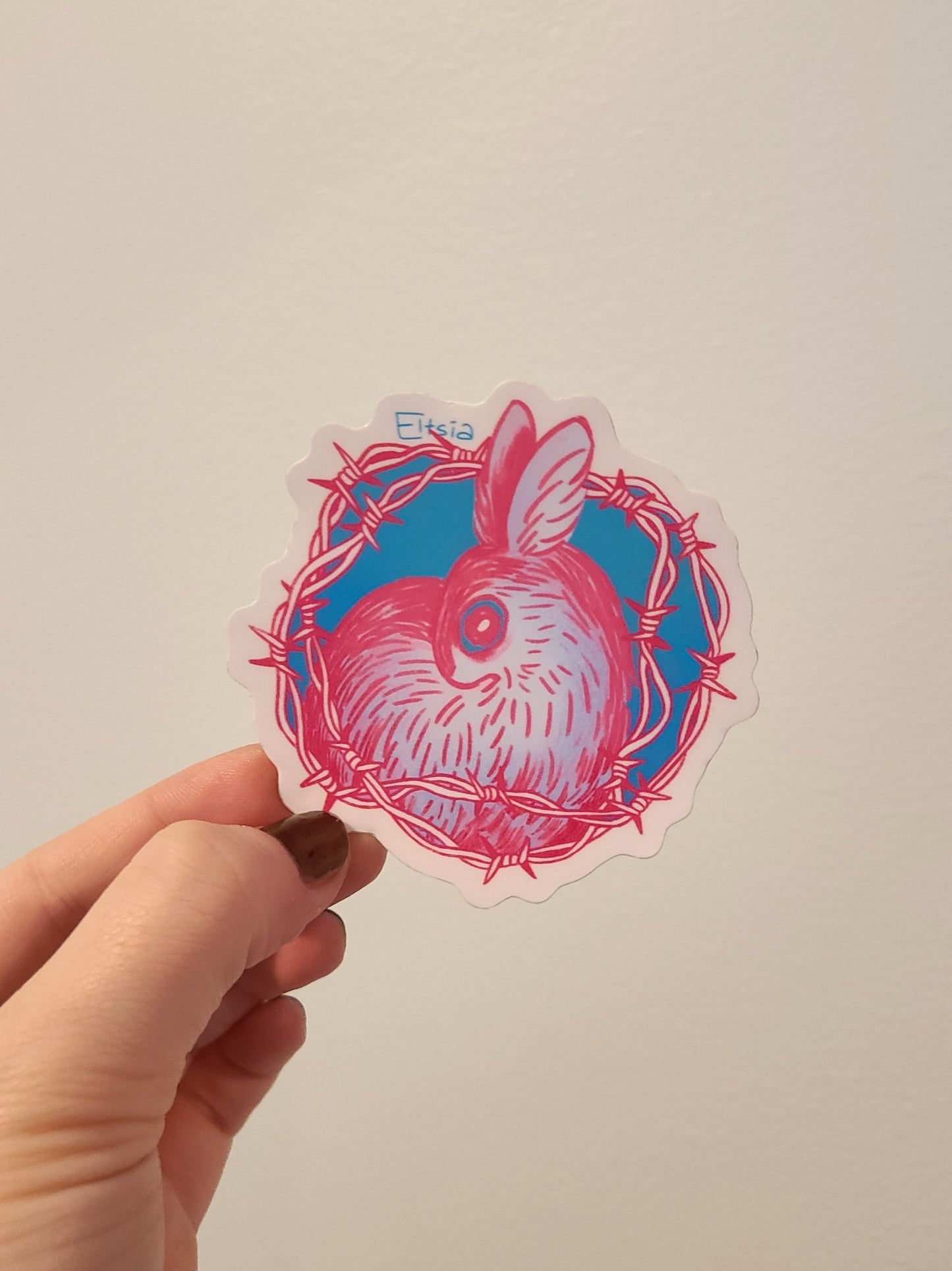 barbwire bunny sticker