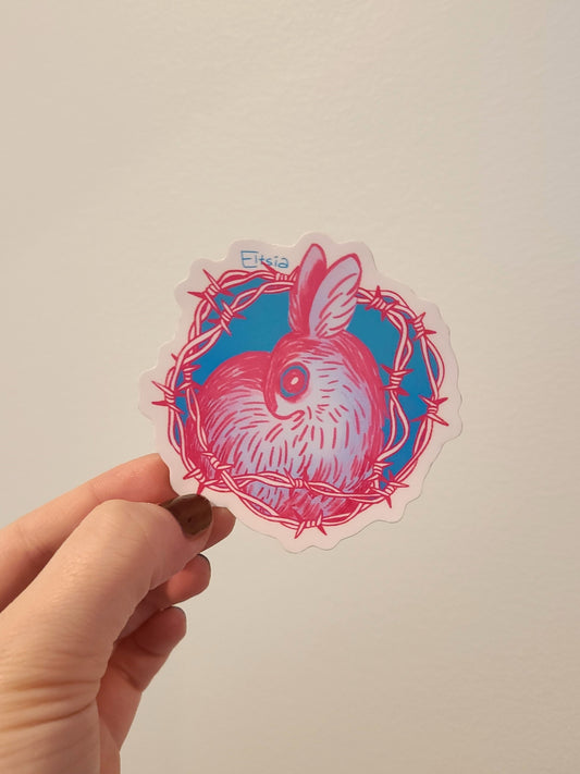 barbwire bunny sticker