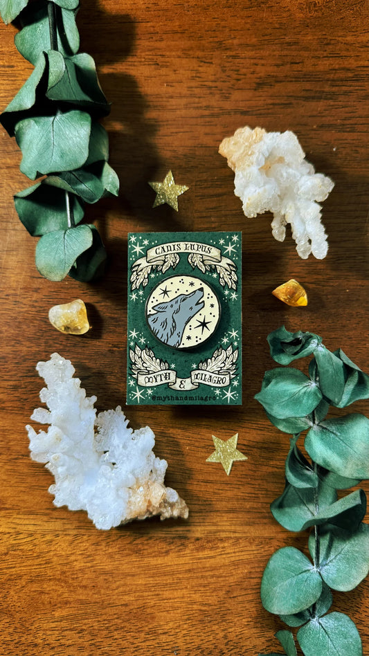 Lunar Wolf Glow-in-the-Dark Enamel Pin