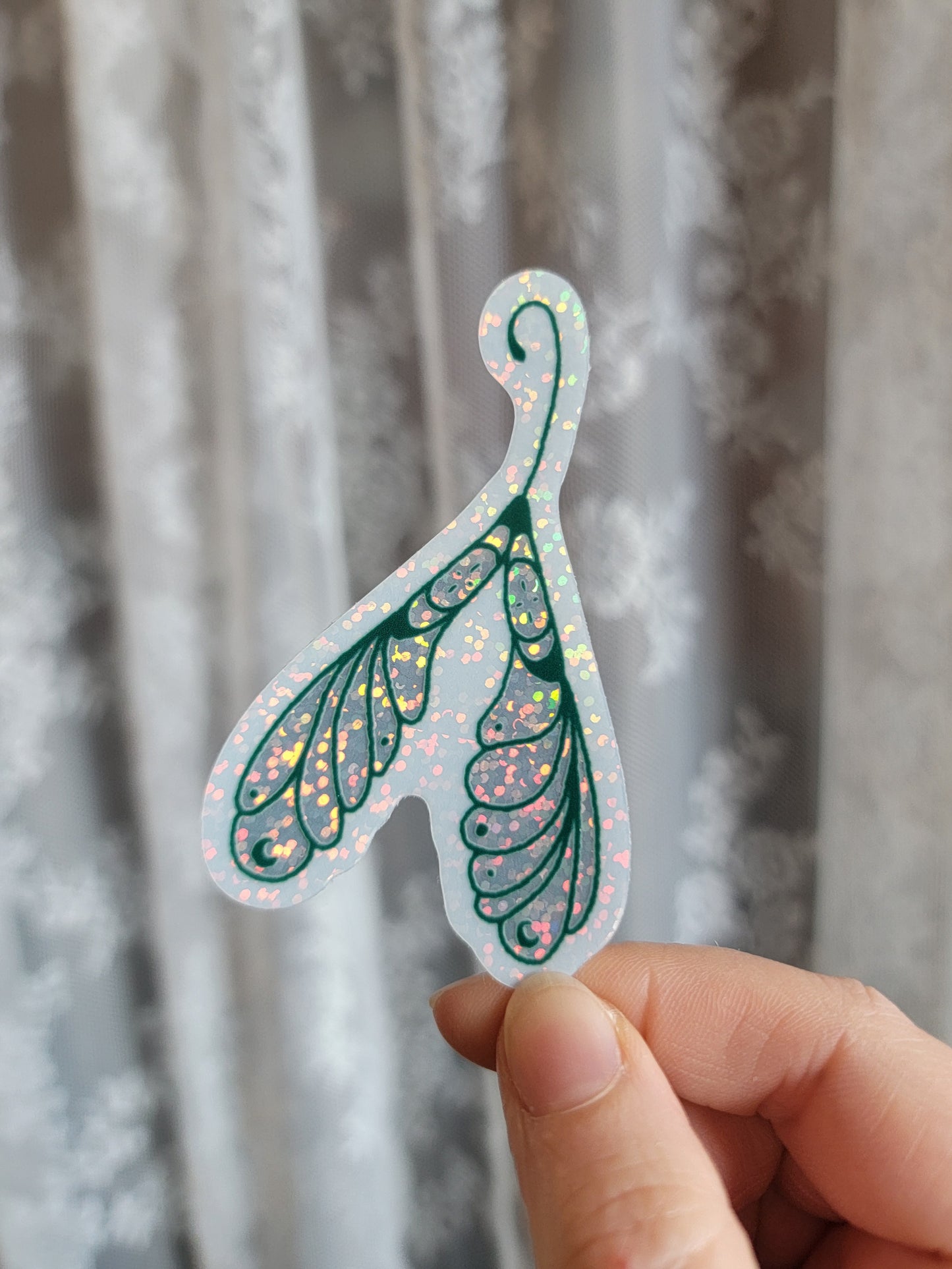 shimmery floating wish sticker