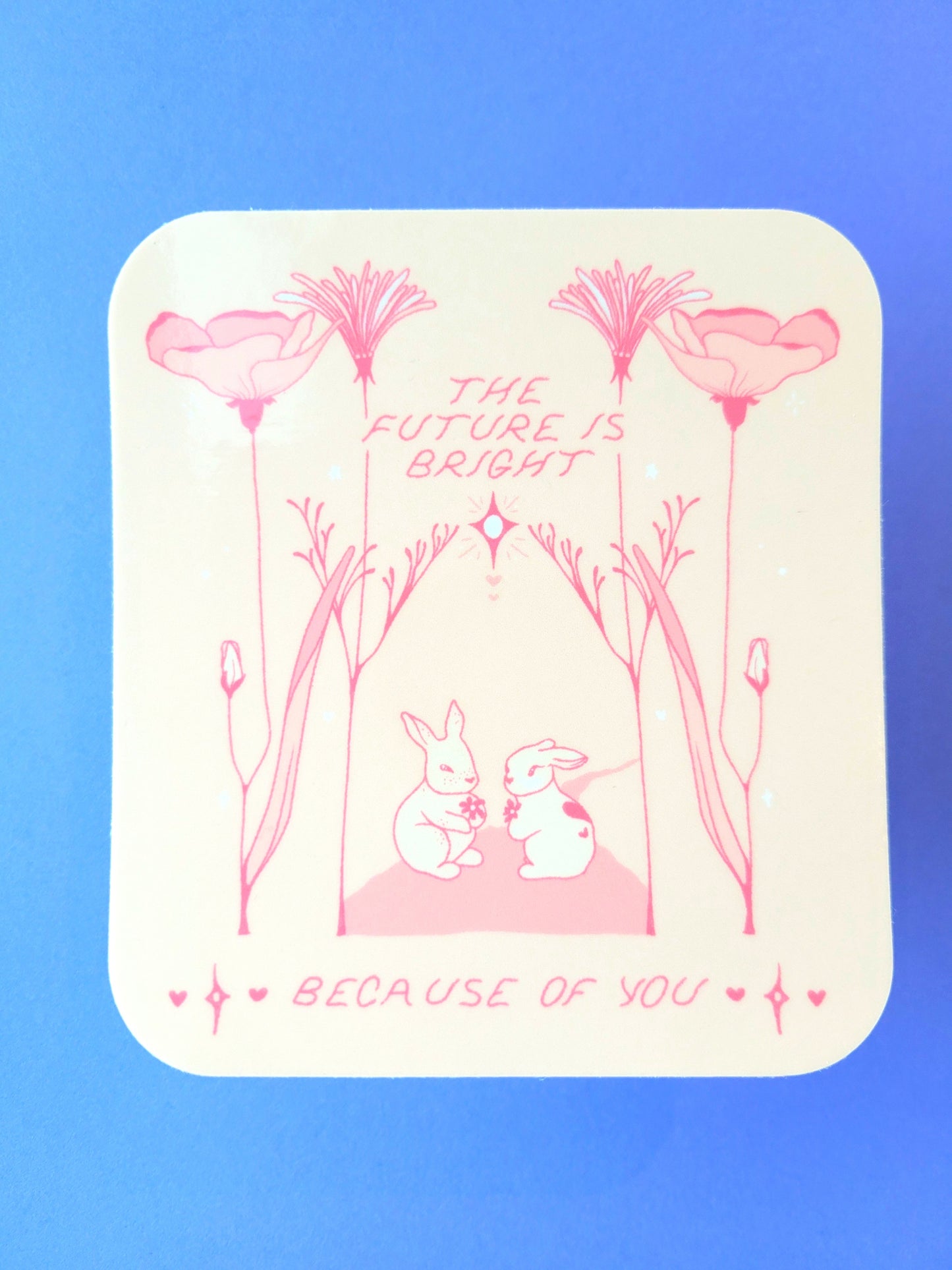 the future is bright jumbo bunny sticker