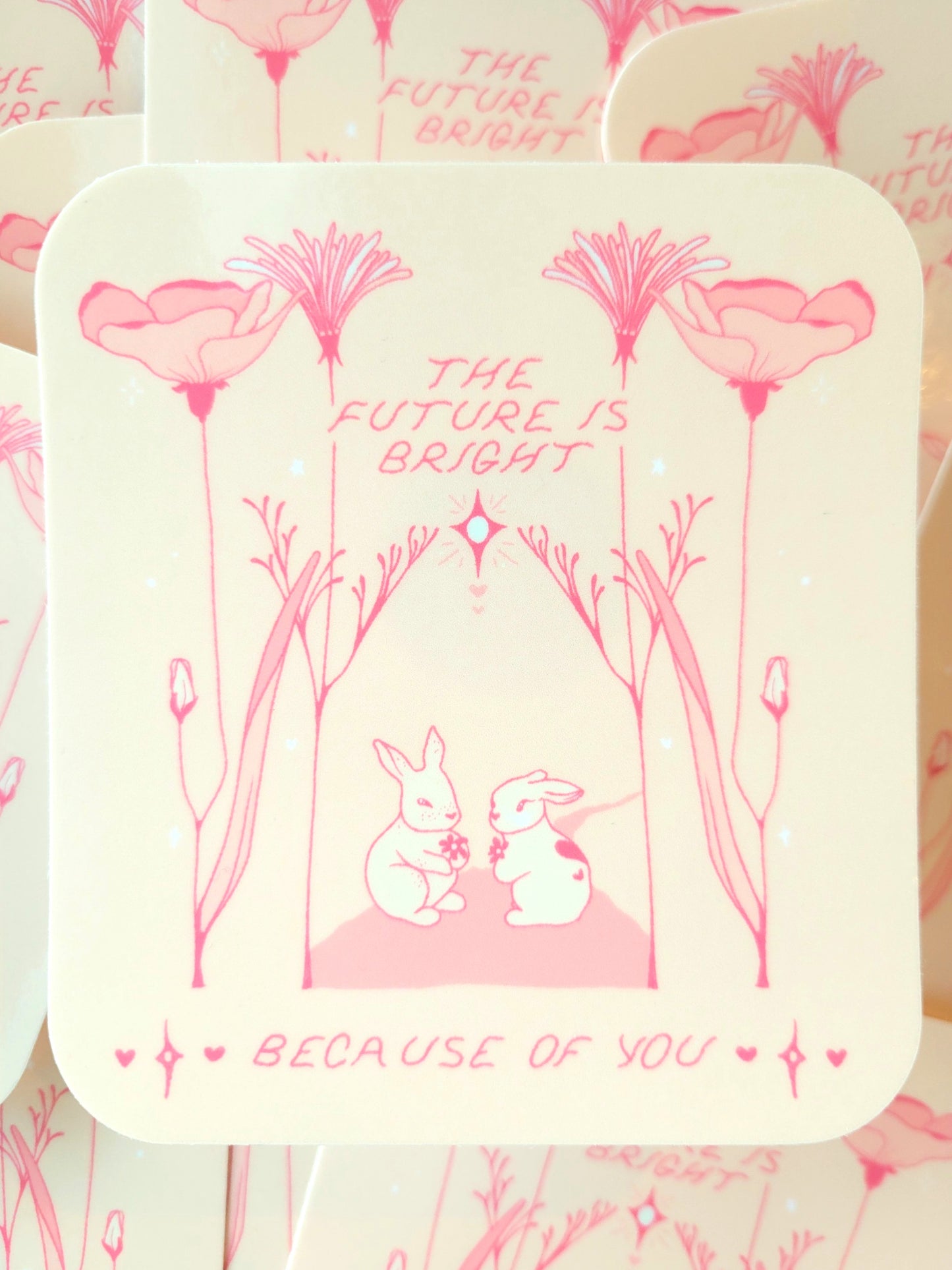 the future is bright jumbo bunny sticker
