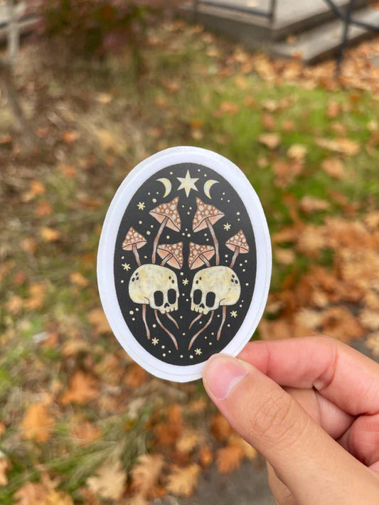 Skull & Mushroom Vinyl Die Cut Sticker
