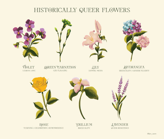 Historically Queer Flowers Bouquet Print