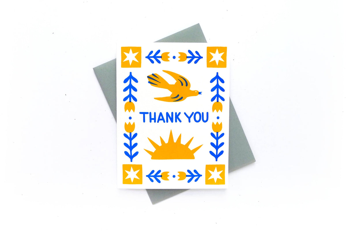 Folk Thank You Card