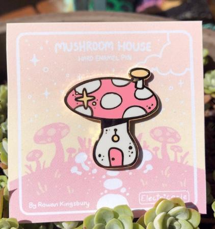 Mushroom House Enamel Pin