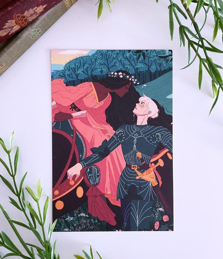 Beautiful Lady and Knight Mini Print