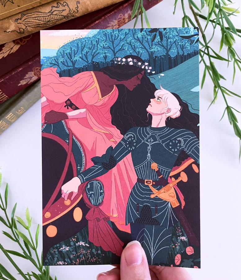 Beautiful Lady and Knight Mini Print