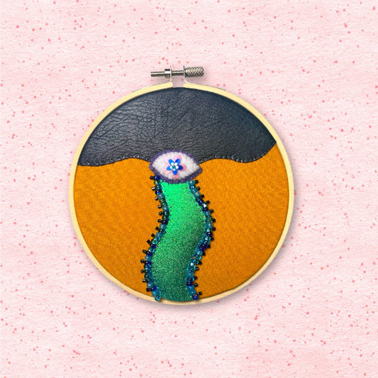 Crying Eye Embroidery Hoop Art