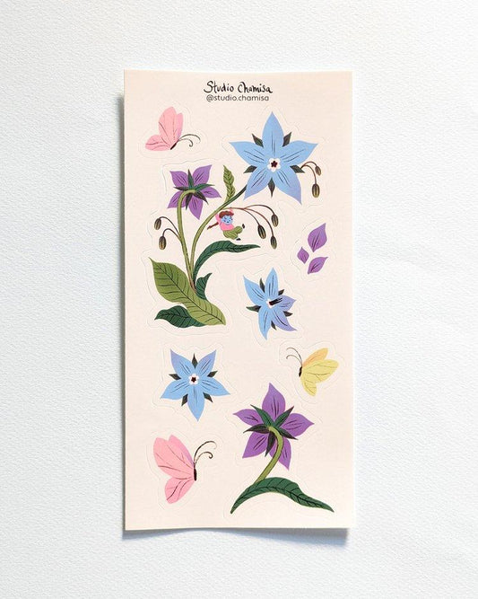 Borage Flower Sticker Sheet