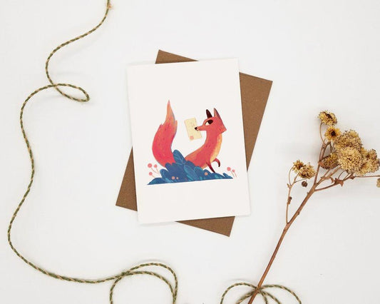 Fox Sends a Letter Greeting Card