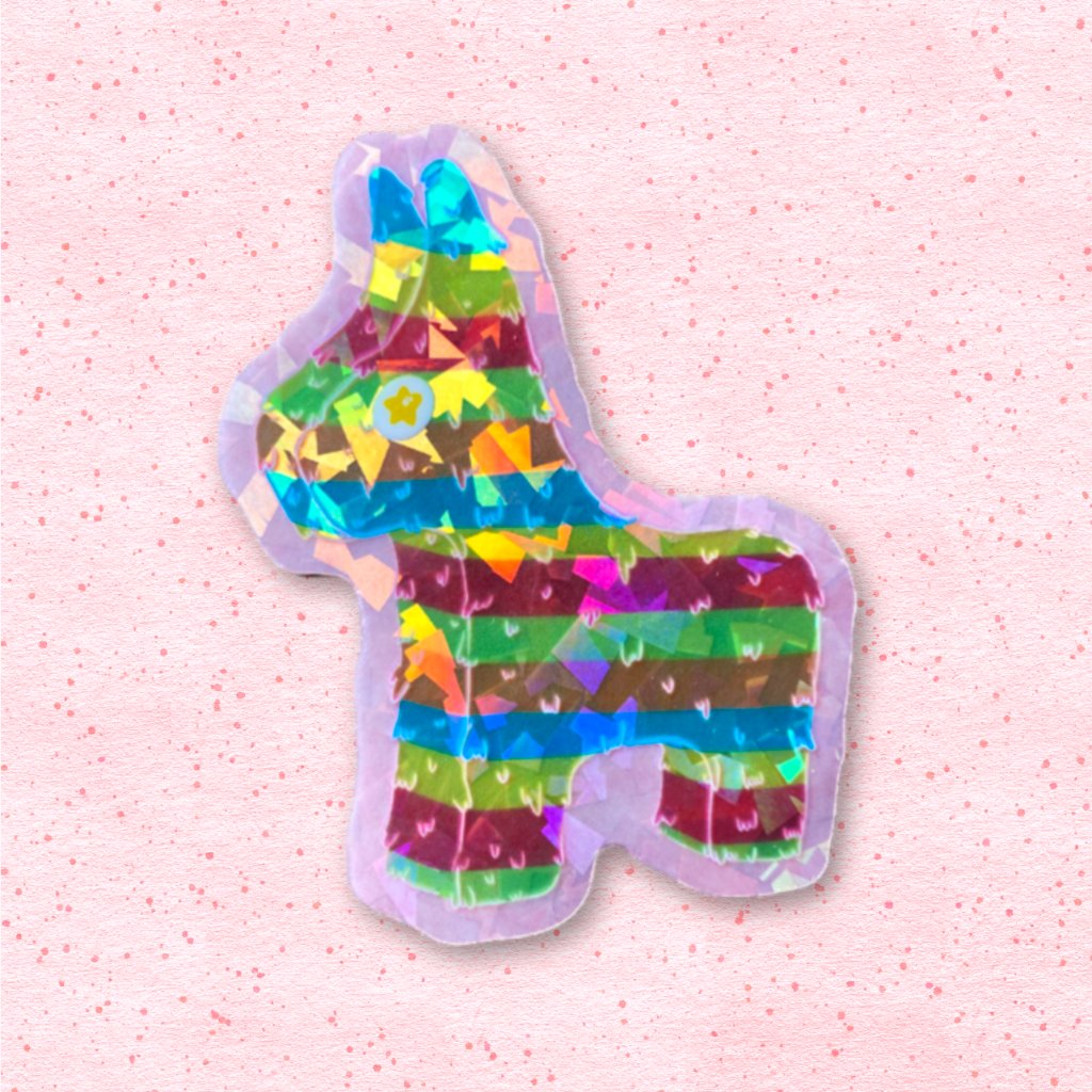 Party Llama Piñata Holographic Sticker