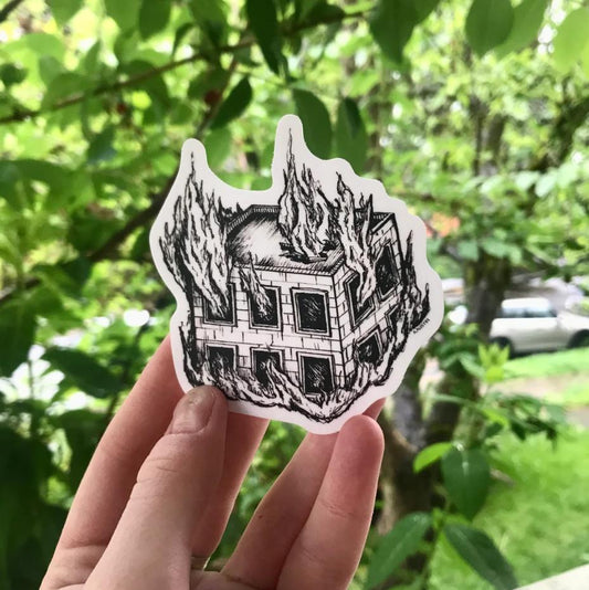 Burning Building sticker