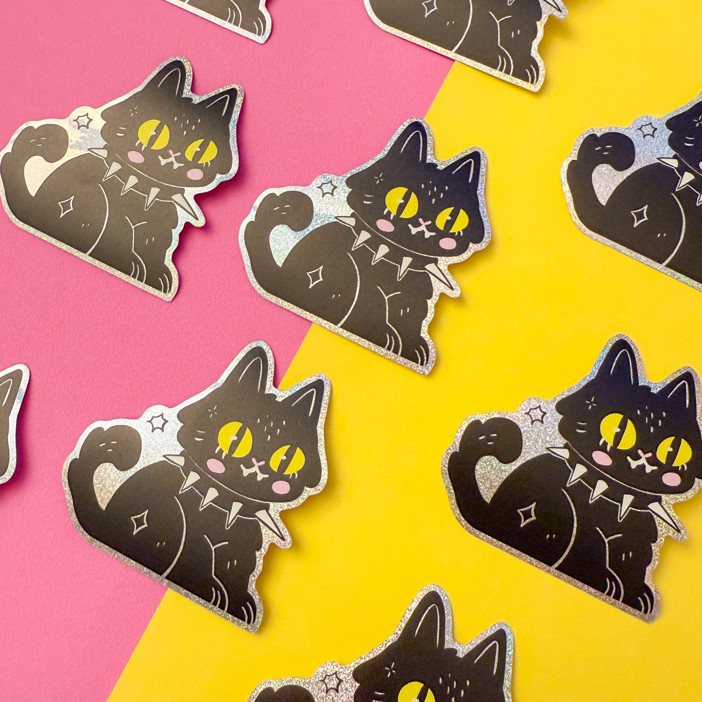 Goth Kitty Shimmery Sticker