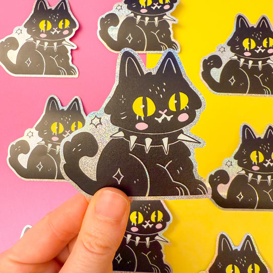 Goth Kitty Shimmery Sticker