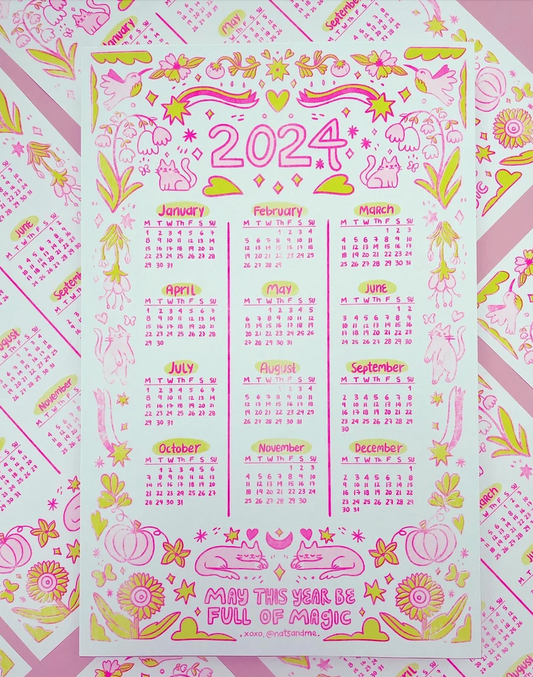 2024 Calendar ♡ Riso Poster