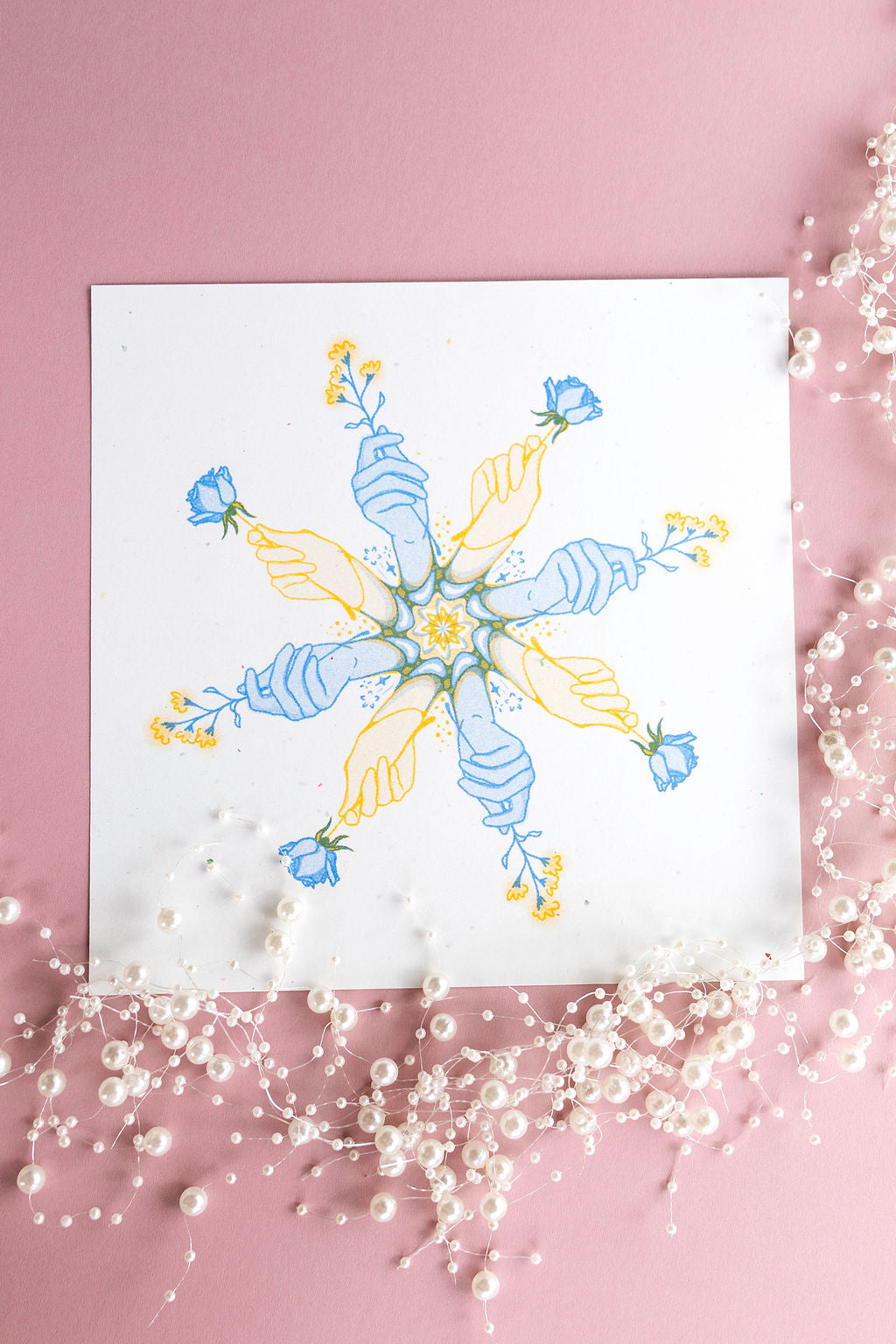 finding flowers with you risograph print