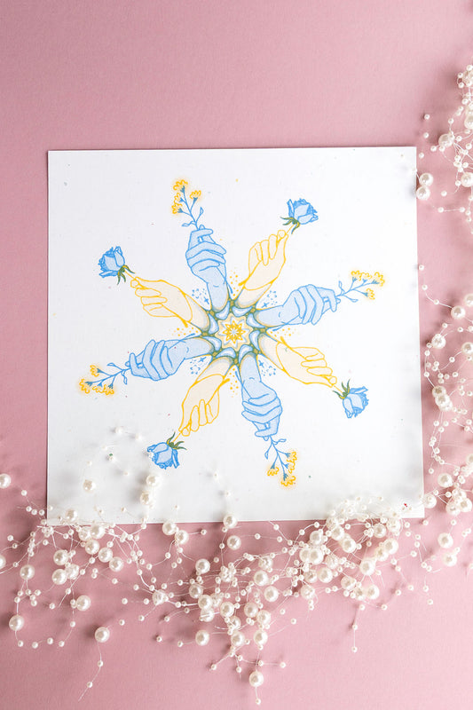 finding flowers with you risograph print