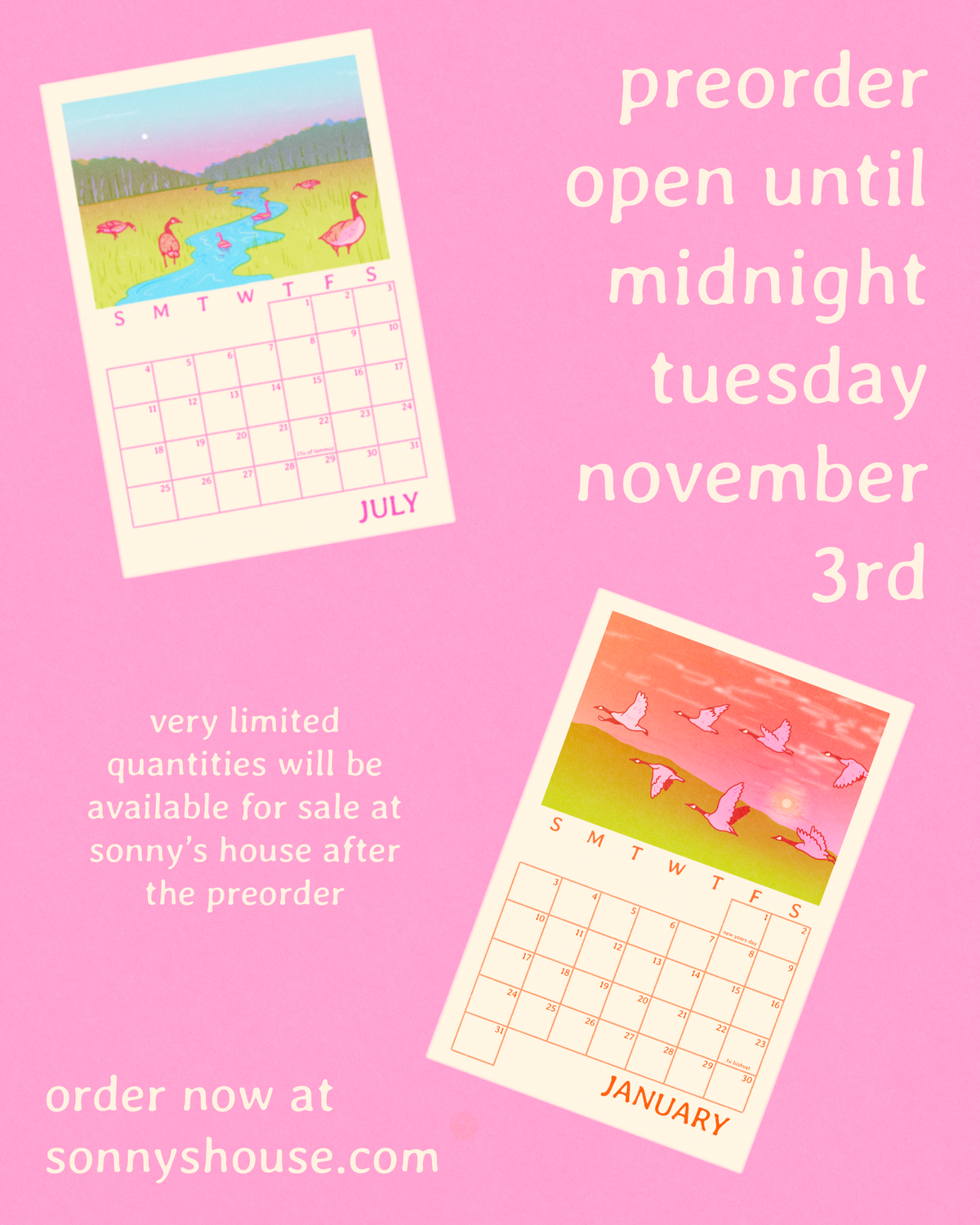 PREORDER 2027 goose calendar