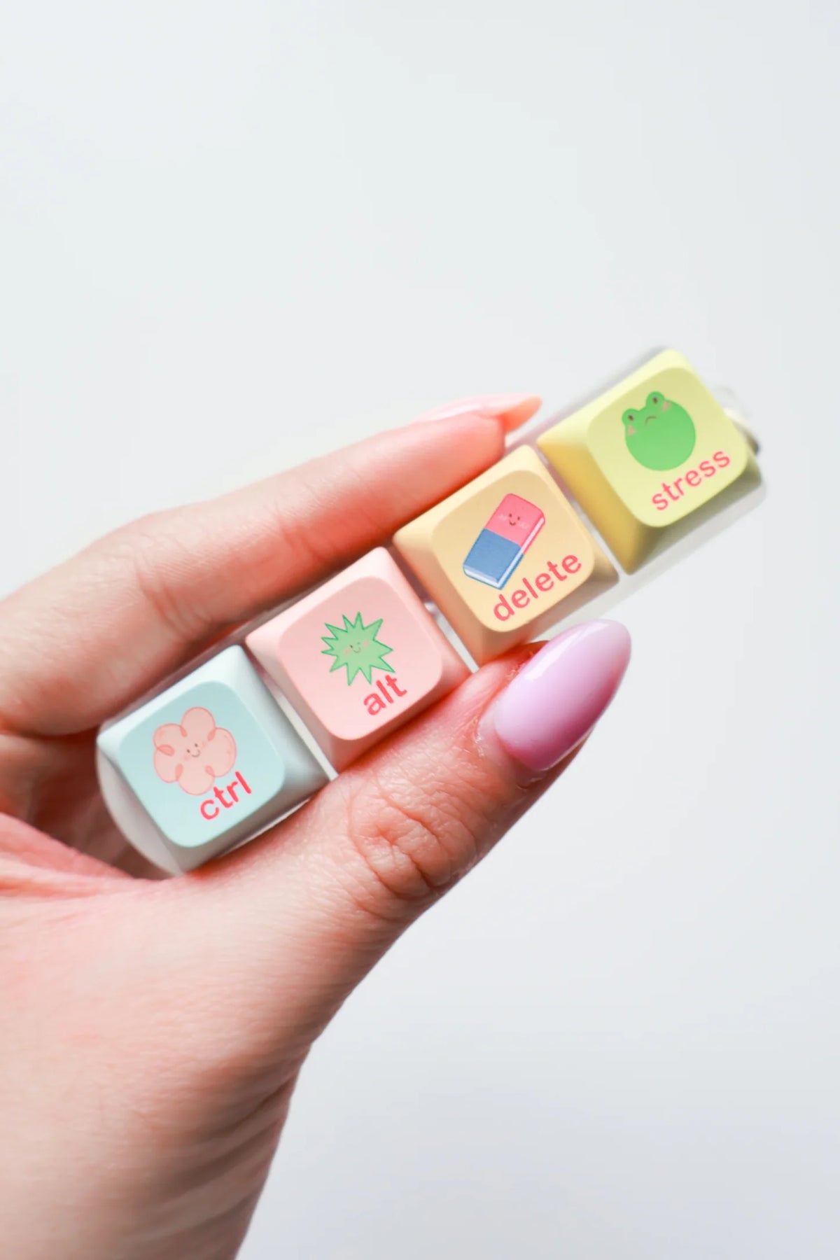 Delete Stress keyboard fidget keychain