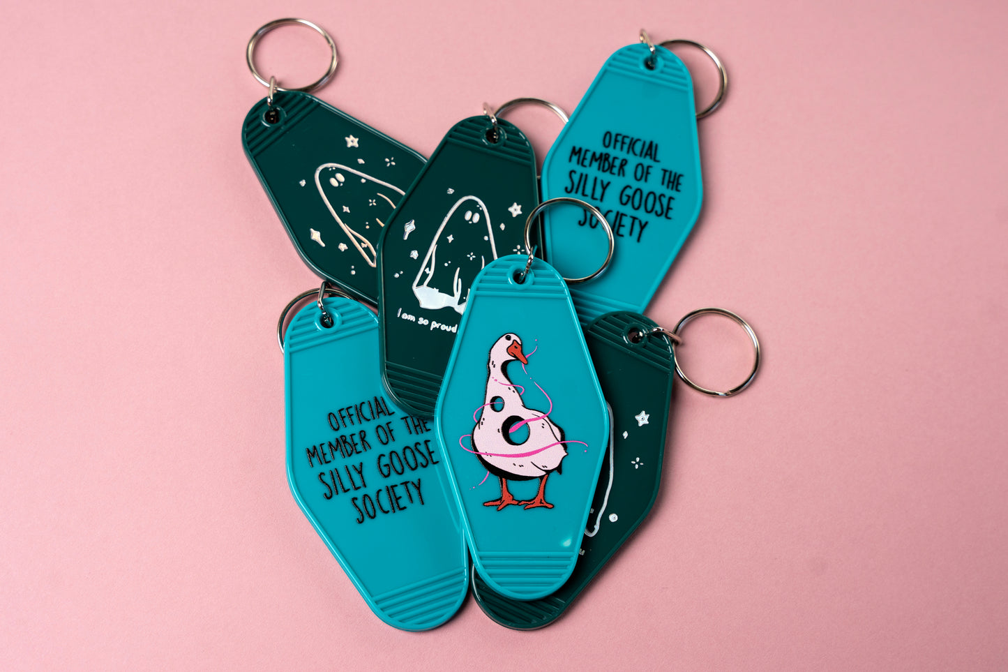 silly goose motel keychain