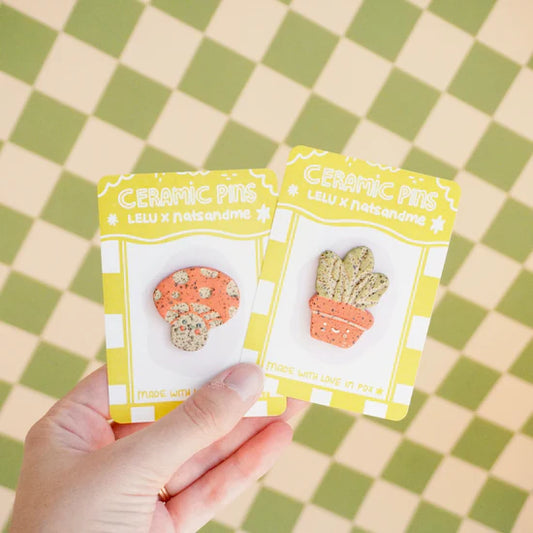 Handmade Ceramics ♡ Ceramic Pins Set of 2