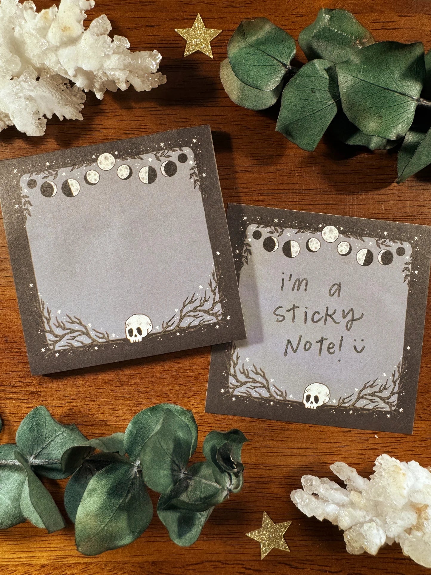Skull Moon Phase Sticky Notepad