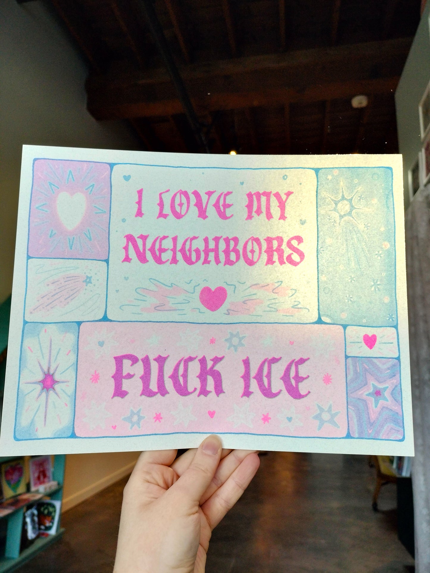 I LOVE MY NEIGHBORS protest print