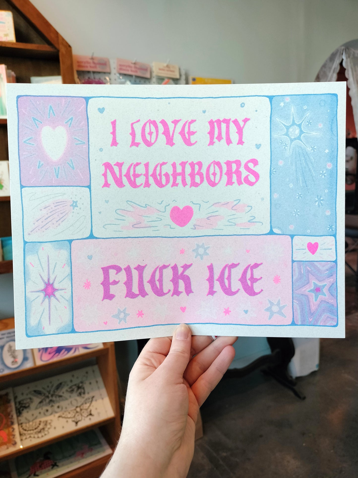 I LOVE MY NEIGHBORS protest print