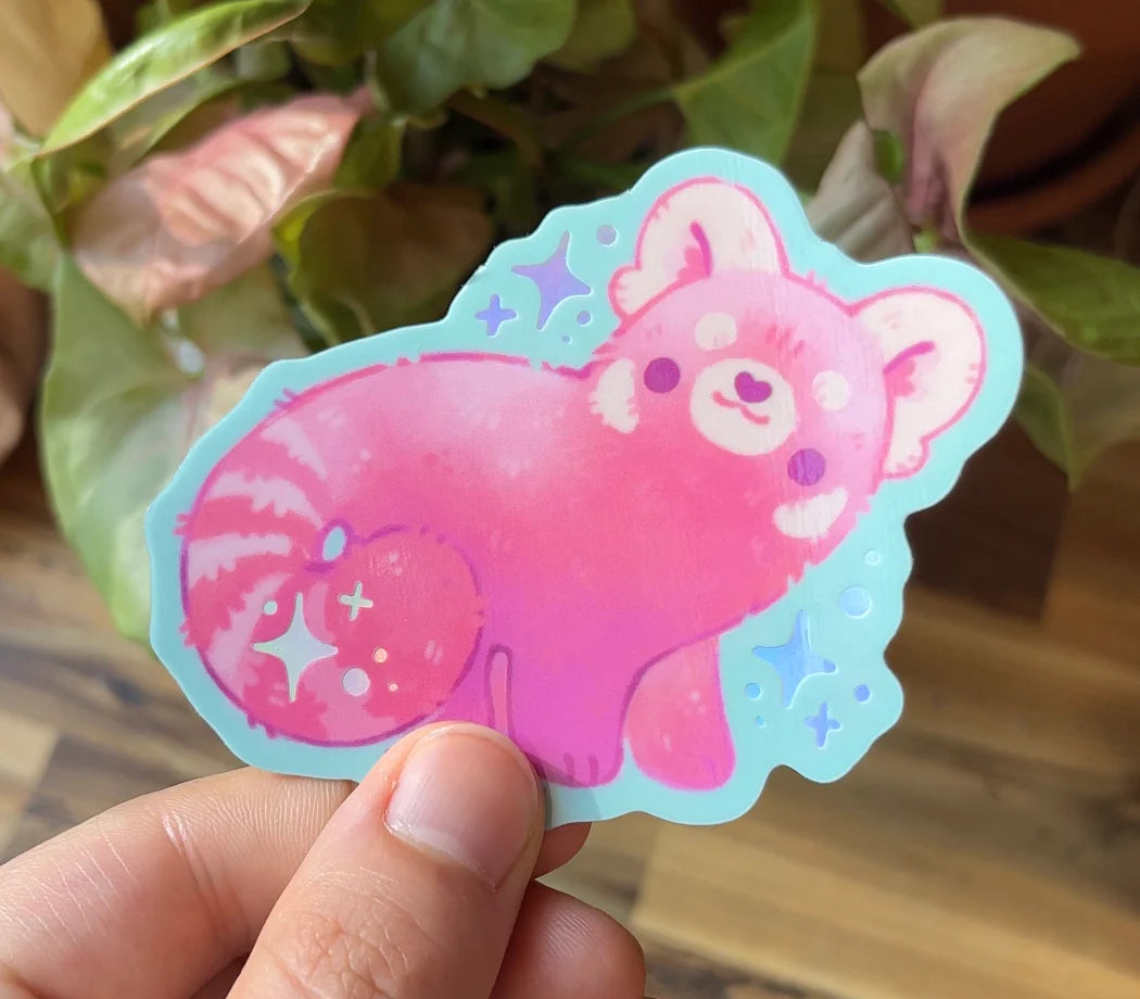 Red Panda Holographic Sticker