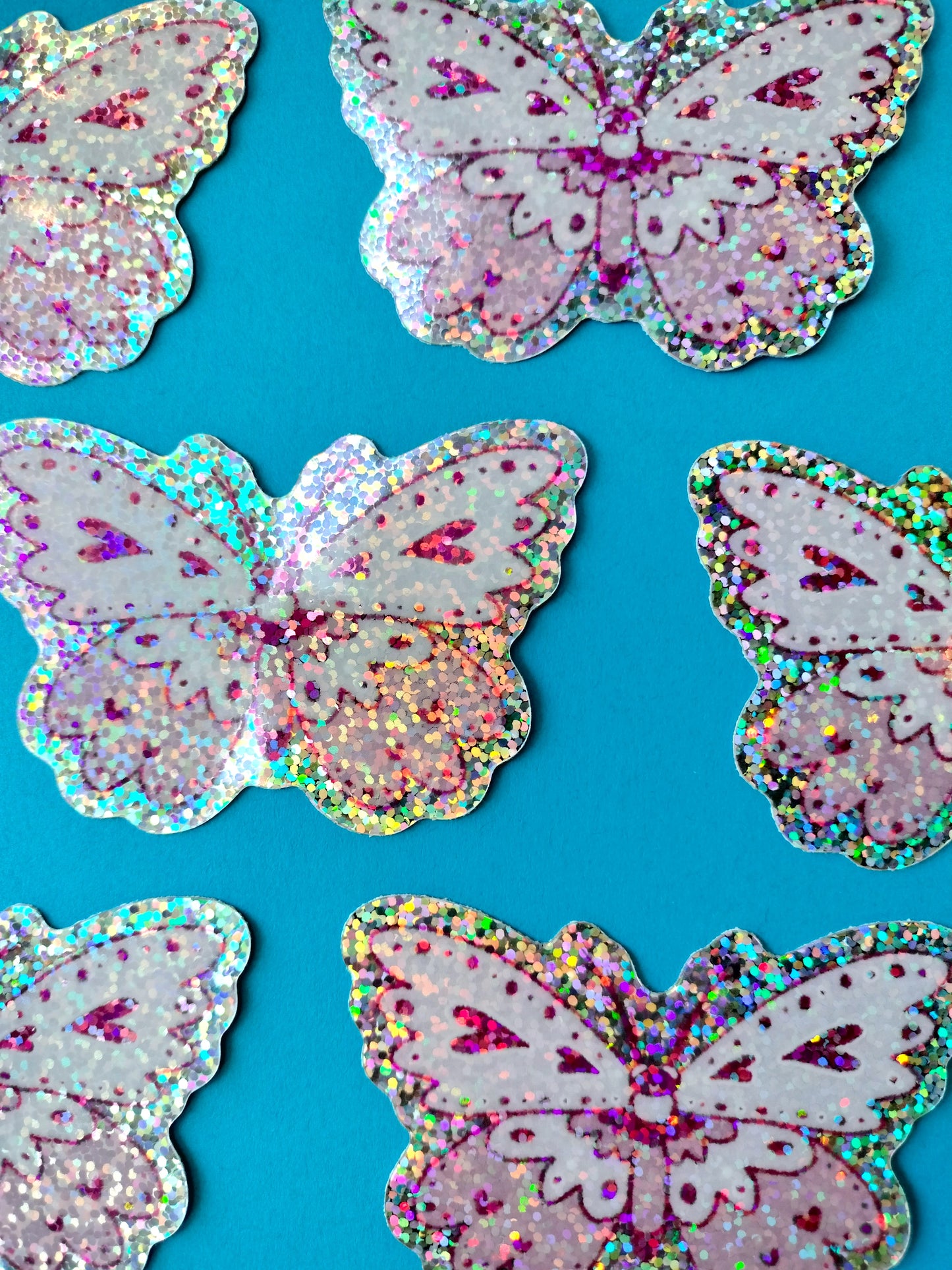 glittery celestial moth sticker