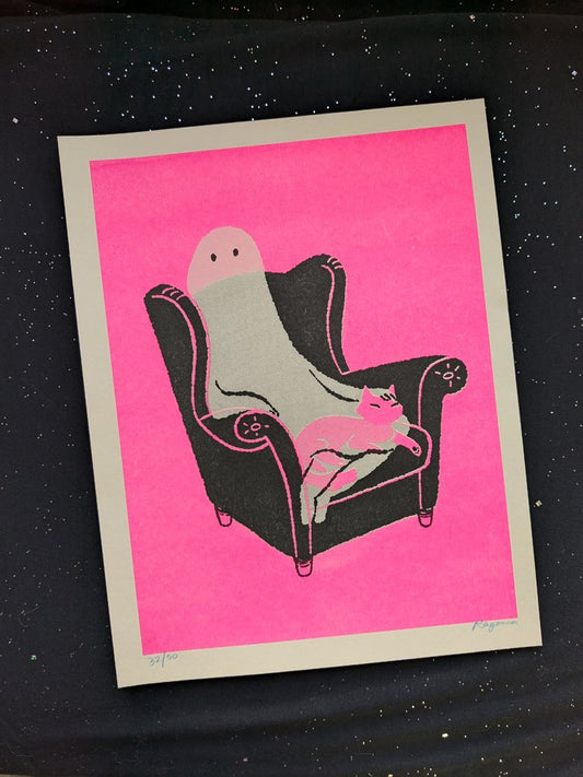 haunted homebodies in florescent pink