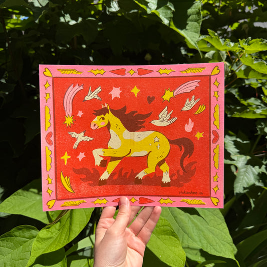 Fire Horse ✷ Riso Print