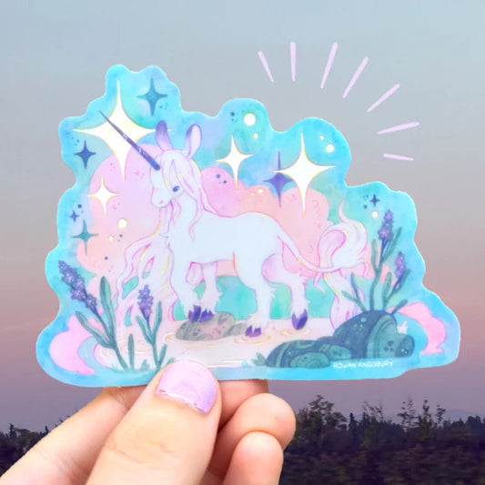 Star Unicorn iridescent sticker