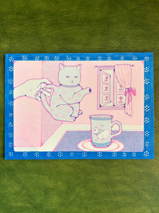 cat and bunny tea set