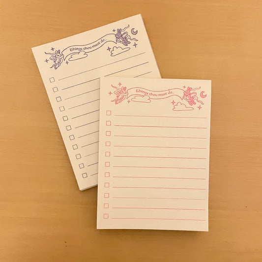 Things Thou Must Do purple notepad